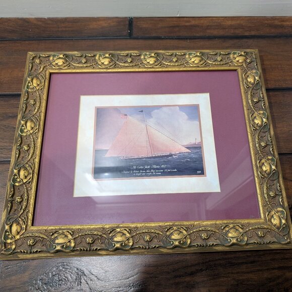 The Cutter Yacht Maria 1857 Framed Picture By MRW - early 1990s - Picture 1 of 8